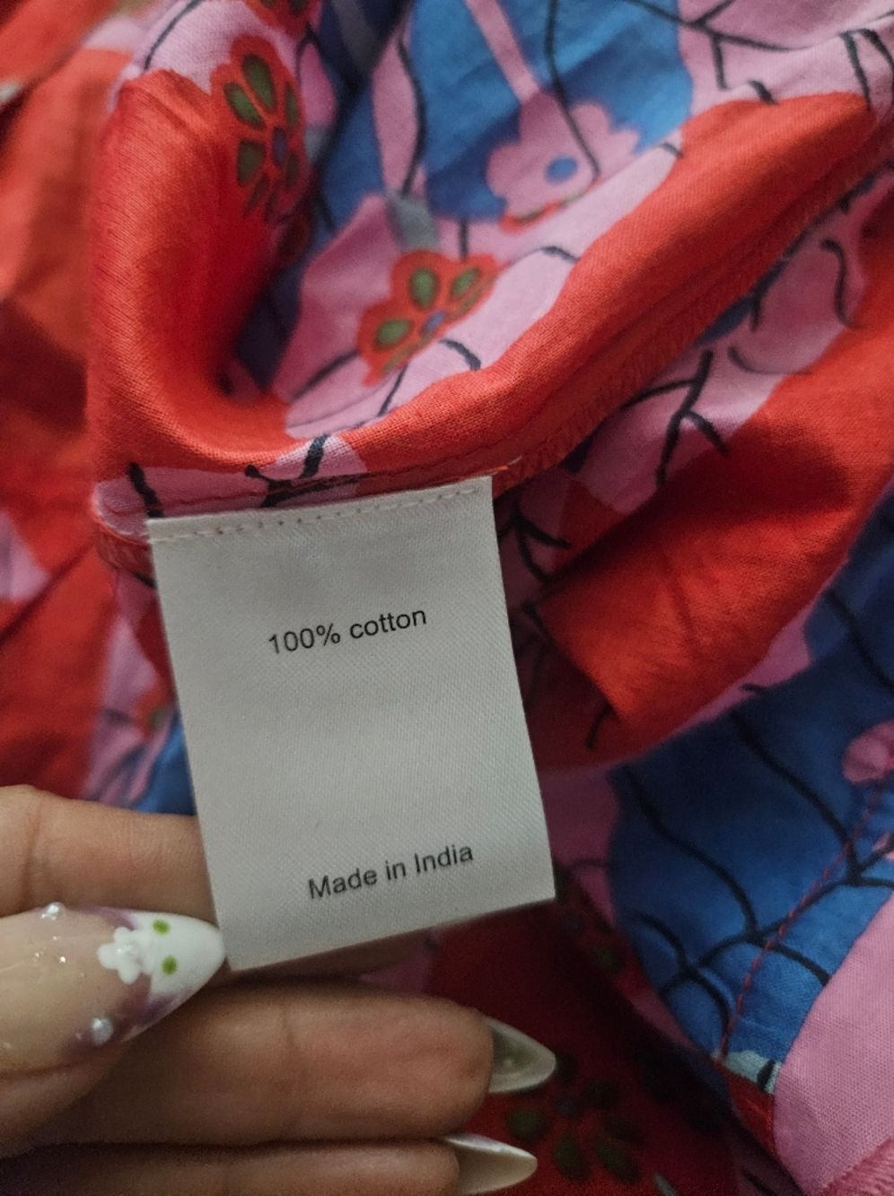 Vibrant Floral Wrap Midi Dress in Red and Pink Sash Medium - Picture 9 of 11